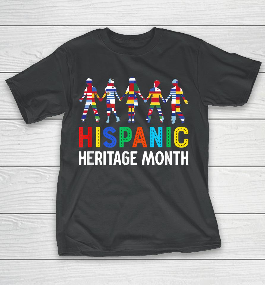 Hispanic Heritage Month Shirt Hand Flag Root Latino T-Shirt