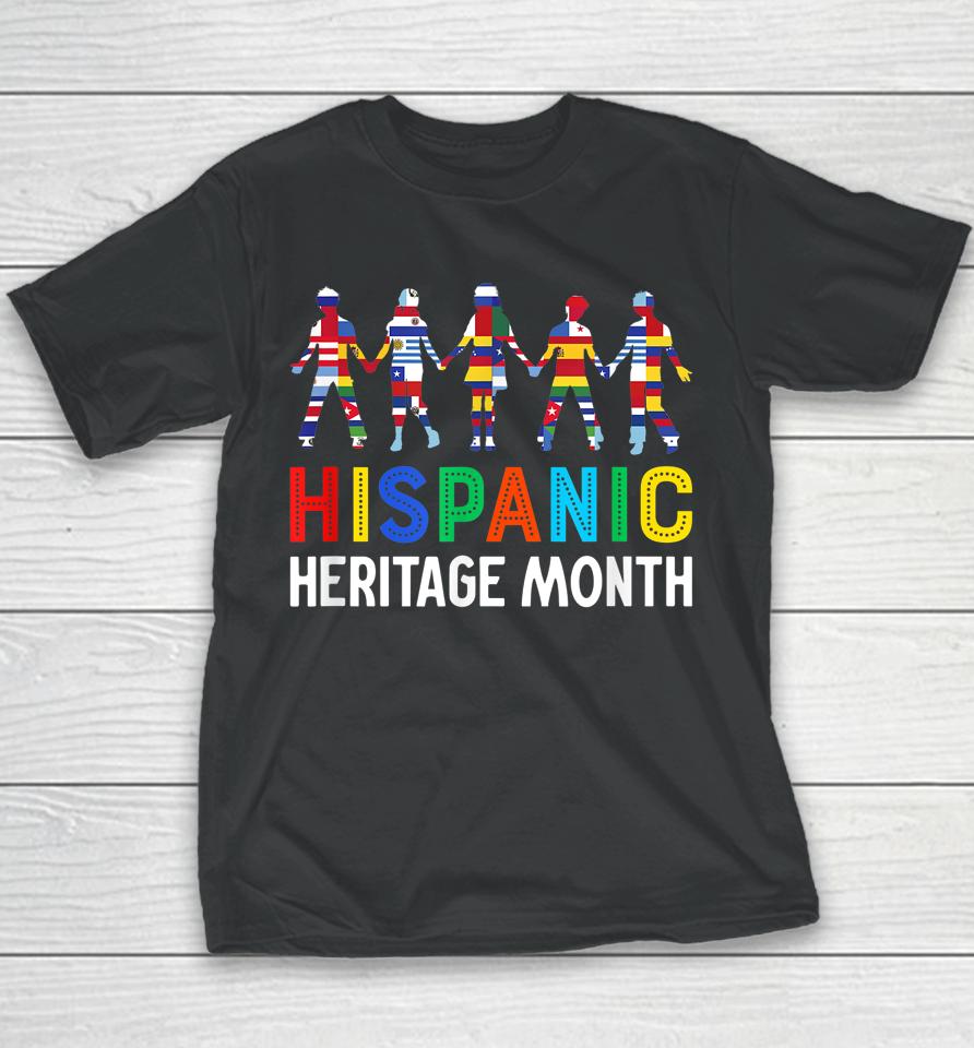 Hispanic Heritage Month Shirt Hand Flag Root Latino Youth T-Shirt