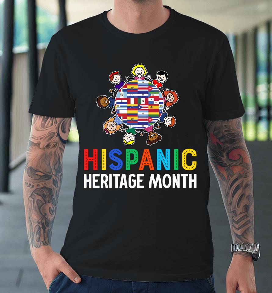 Hispanic Heritage Month Shirt Kids Hand Flag Root Latino Premium T-Shirt