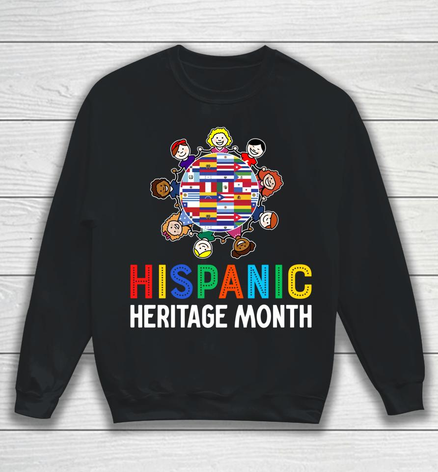 Hispanic Heritage Month Shirt Kids Hand Flag Root Latino Sweatshirt