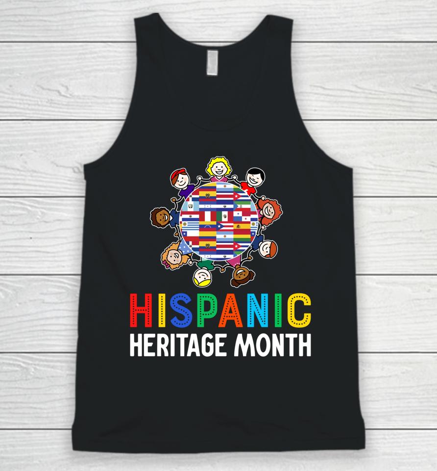 Hispanic Heritage Month Shirt Kids Hand Flag Root Latino Unisex Tank Top