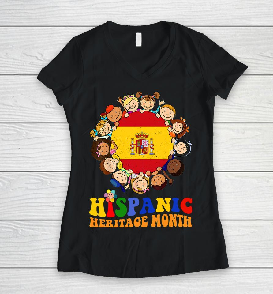 Hispanic Heritage Month Spain Women V-Neck T-Shirt