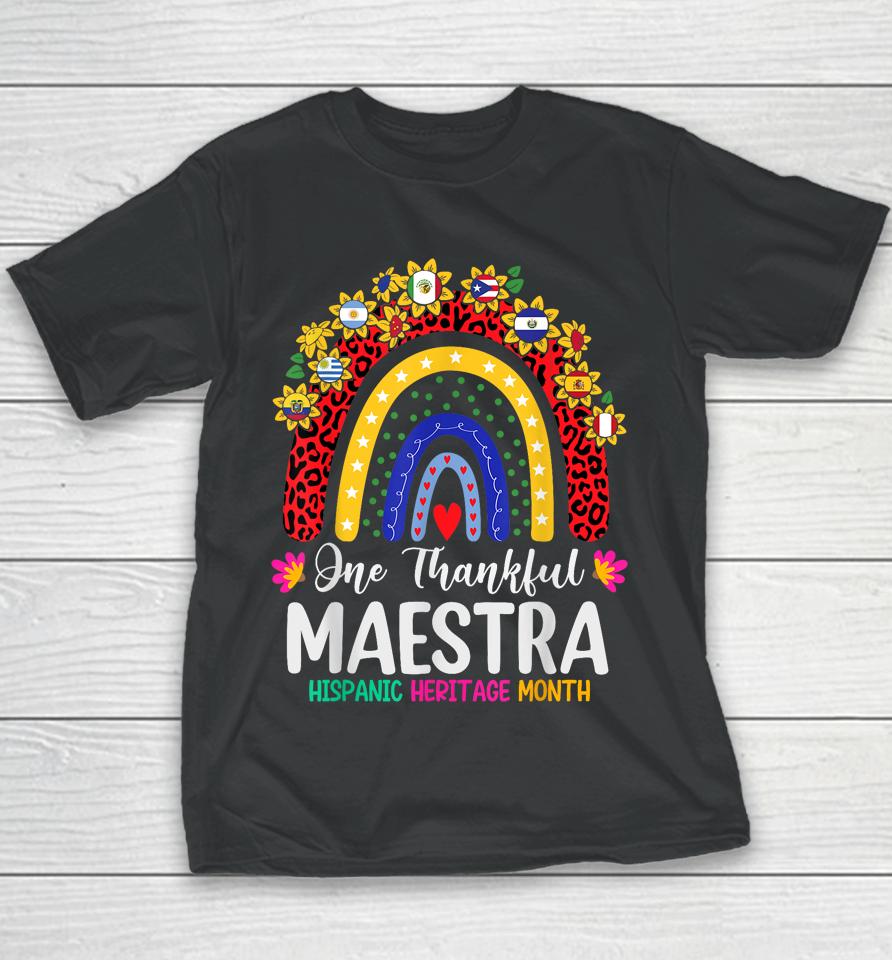 Hispanic Heritage Month Teacher Latina Countries Flags Youth T-Shirt