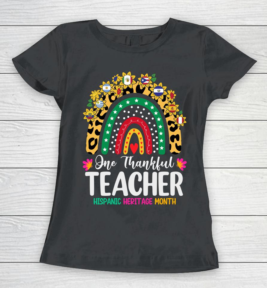Hispanic Heritage Month Teacher Latina Countries Flags Women T-Shirt