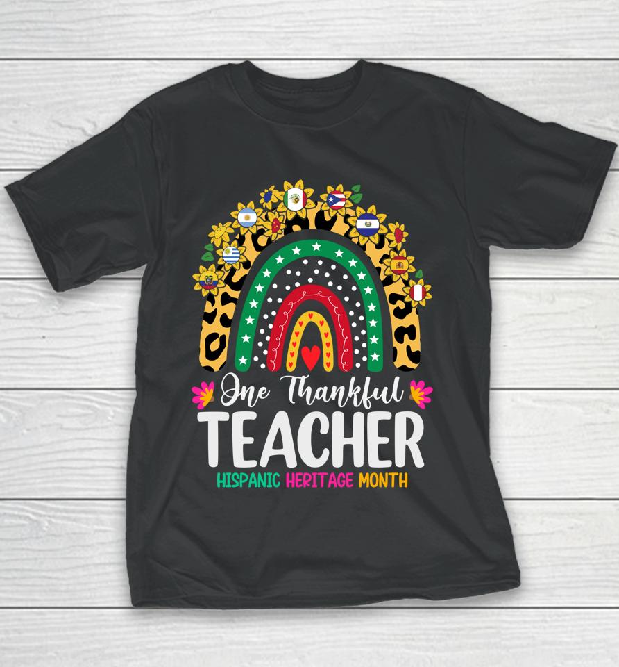 Hispanic Heritage Month Teacher Latina Countries Flags Youth T-Shirt