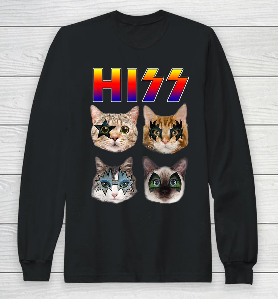 Hiss Funny Cats Kittens Rock Rockin Long Sleeve T-Shirt