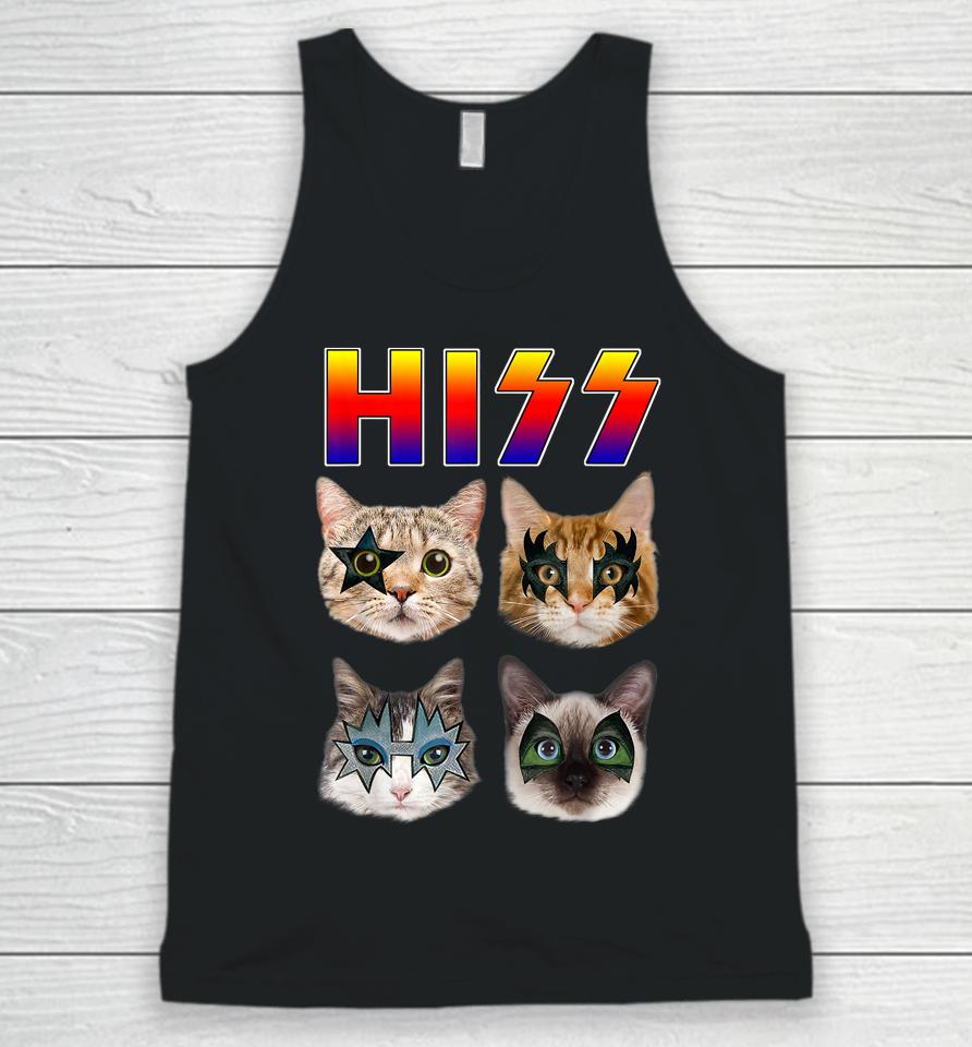 Hiss Funny Cats Kittens Rock Rockin Unisex Tank Top