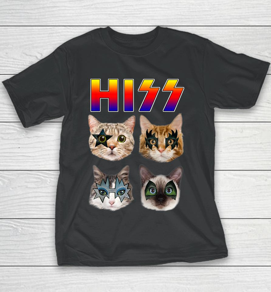 Hiss Funny Cats Kittens Rock Rockin Youth T-Shirt