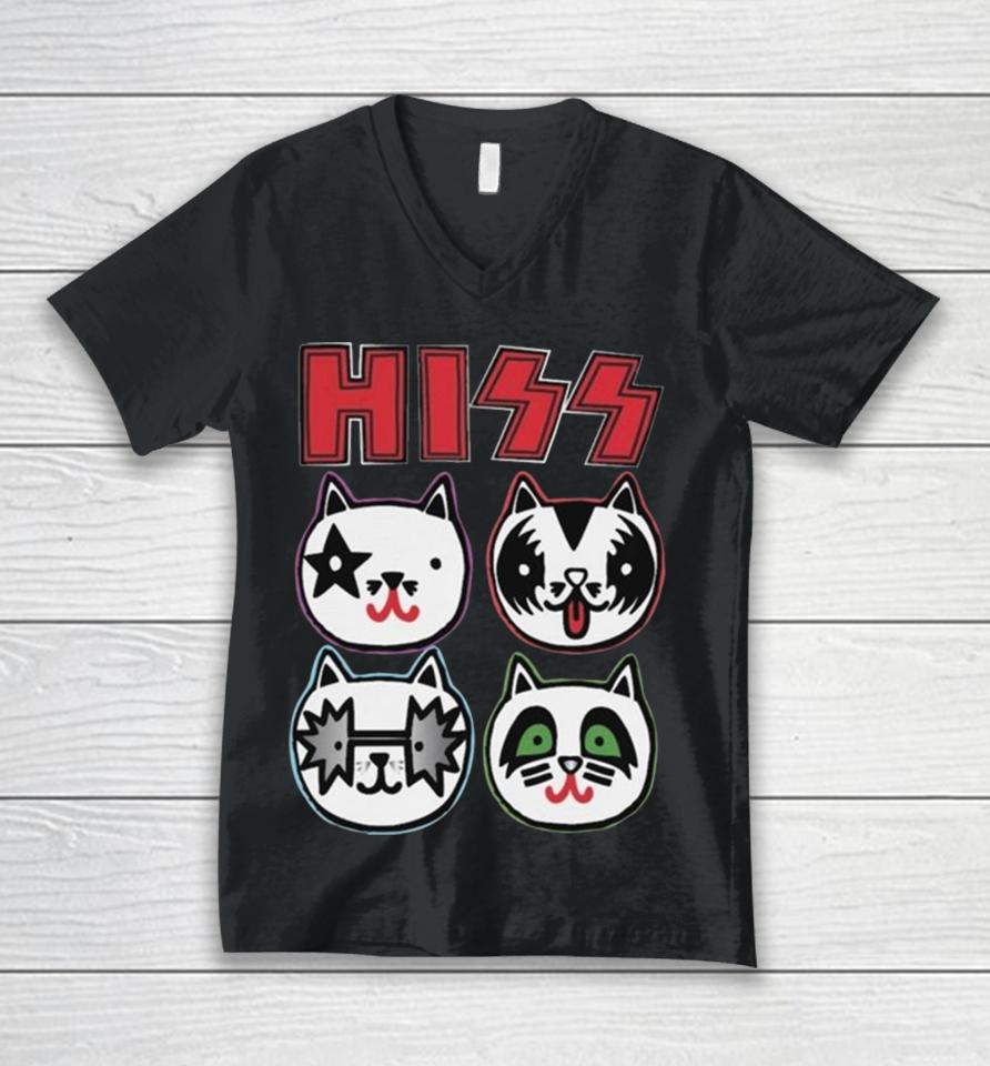 Hiss Kiss Cat Owner Rocker 2023 Unisex V-Neck T-Shirt