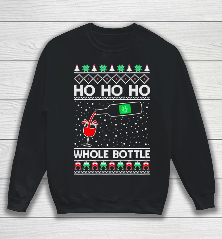 Ho Ho Ho Whole Bottle Wine Spirits Ugly Christmas Sweatshirt