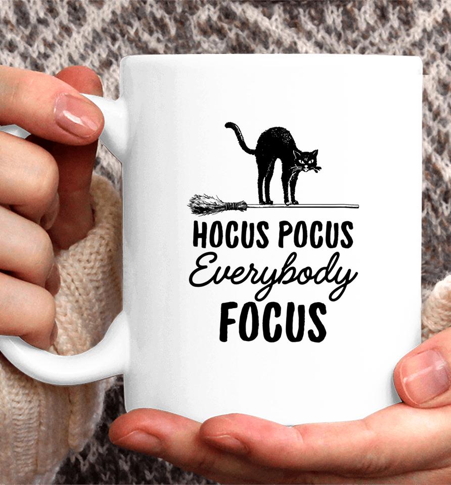 Hocus Pocus Everybody Focus Funny Cat Halloween Teacher Coffee Mug