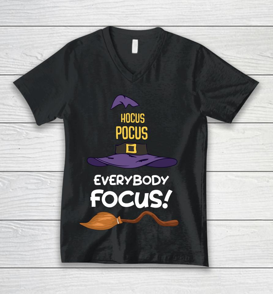 Hocus Pocus Everybody Focus Halloween Unisex V-Neck T-Shirt