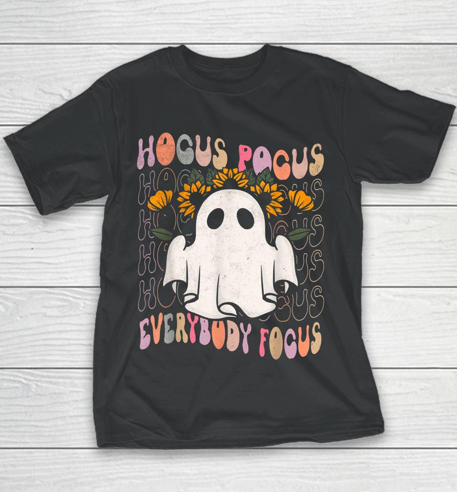 Hocus Pocus Everybody Focus Teacher Spooky Pumpkin Halloween Youth T-Shirt