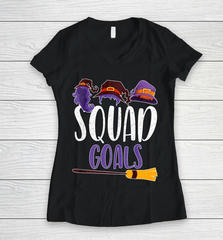 Hocus Pocus Squad Goals Great Halloween Women V-Neck T-Shirt
