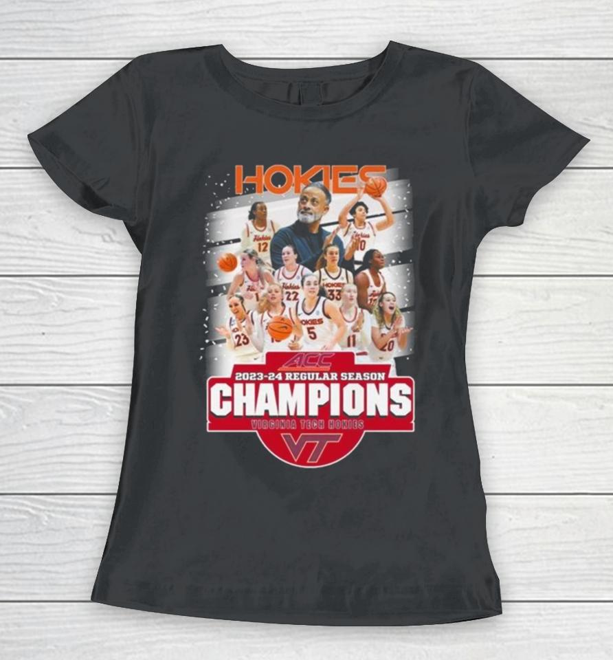 Hokies Acc 2023 24 Regular Season Champions Virginia Tech Hokies Women T-Shirt