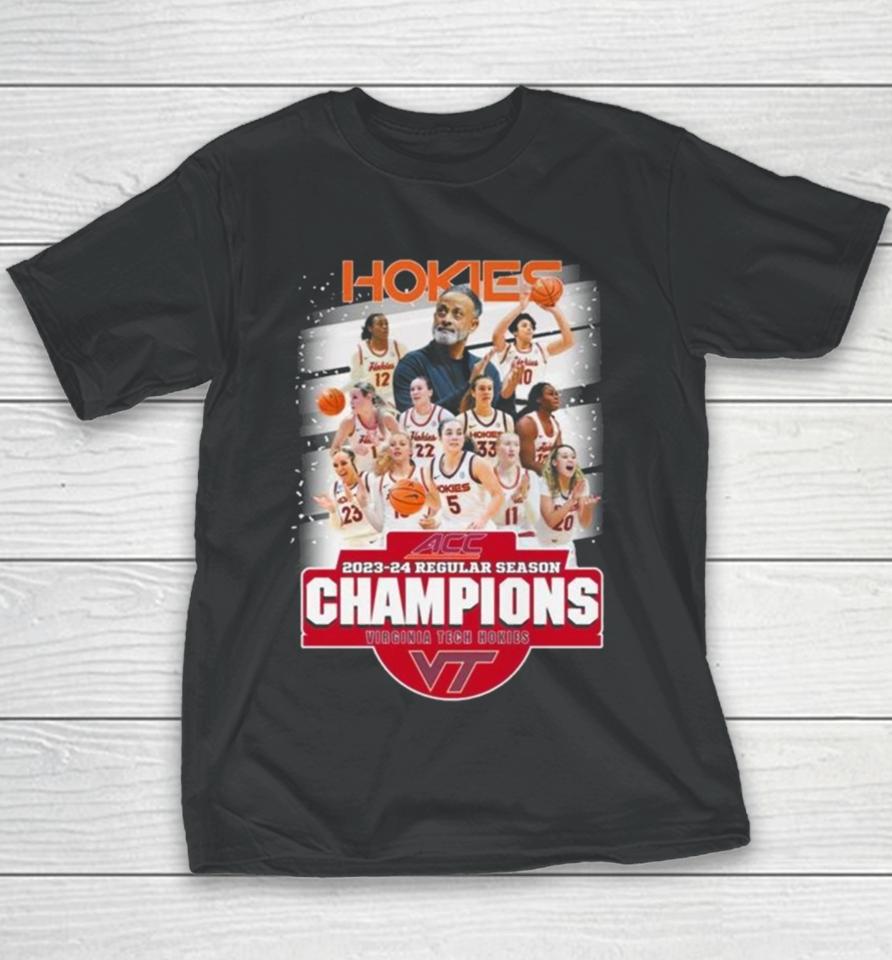 Hokies Acc 2023 24 Regular Season Champions Virginia Tech Hokies Youth T-Shirt