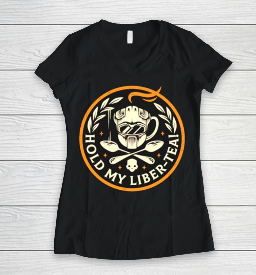 Hold My Liber Tea Helldivers Logo Women V-Neck T-Shirt