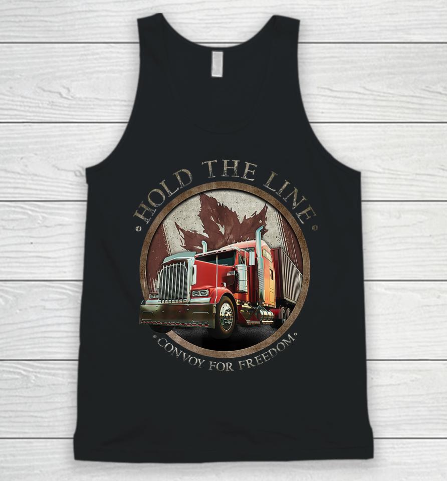 Hold The Line Convoy For Freedom Trucker Protest Unisex Tank Top