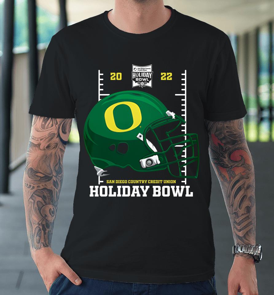Holiday Bowl Oregon Ducks Helmet 2022 Black Holiday Bowl Shop Premium T-Shirt