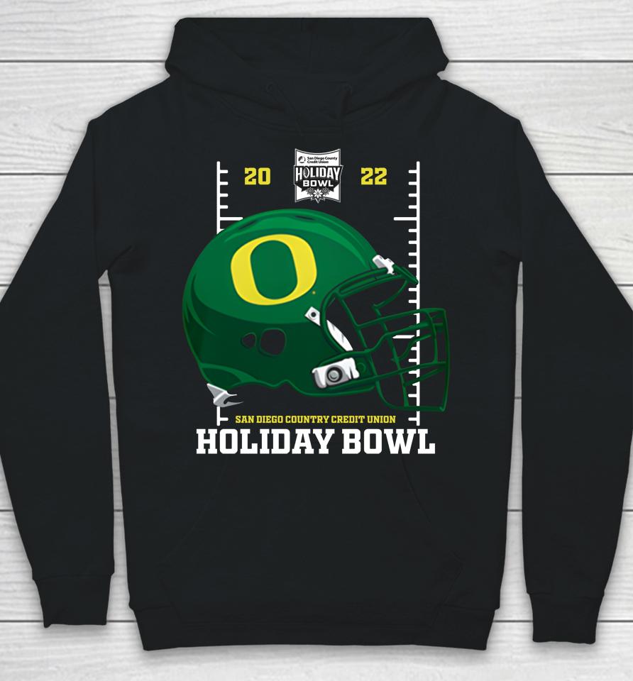 Holiday Bowl Oregon Ducks Helmet 2022 Black Holiday Bowl Shop Hoodie