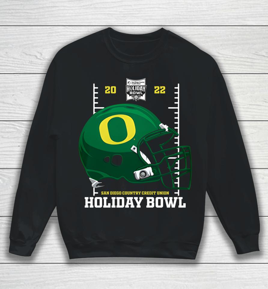Holiday Bowl Oregon Ducks Helmet 2022 Black Holiday Bowl Shop Sweatshirt