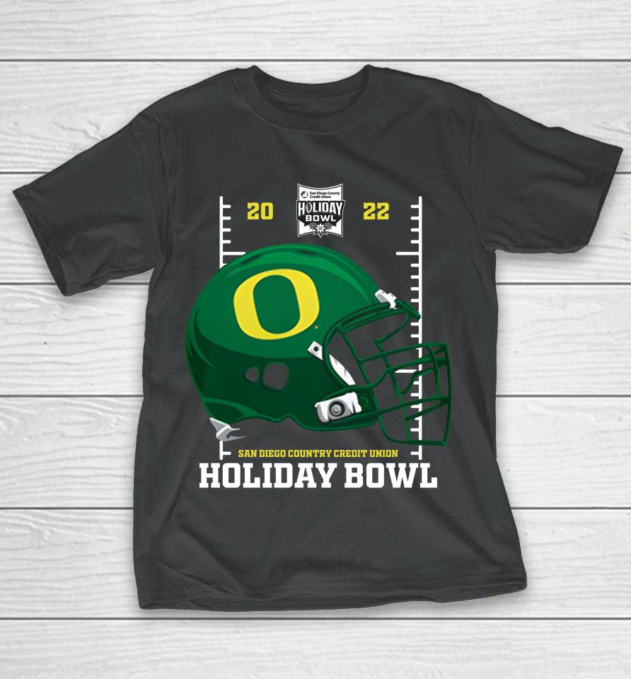 Holiday Bowl Oregon Ducks Helmet 2022 Black Holiday Bowl Shop T-Shirt