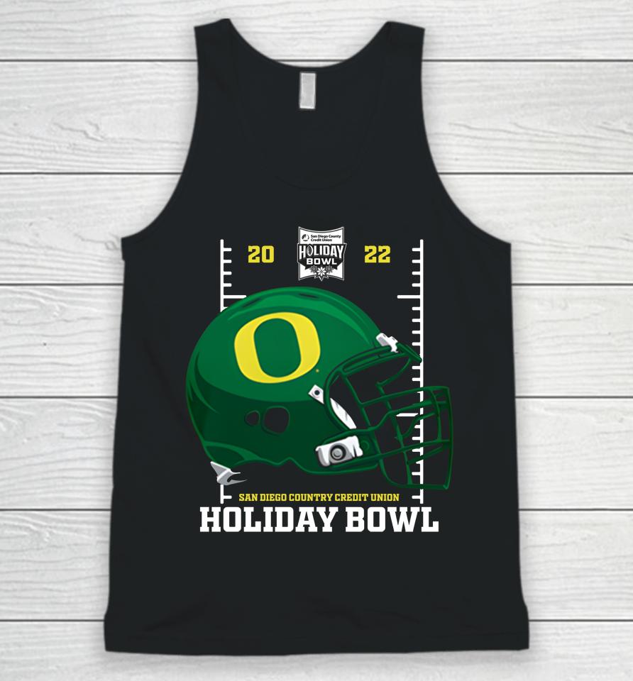 Holiday Bowl Oregon Ducks Helmet 2022 Black Holiday Bowl Shop Unisex Tank Top
