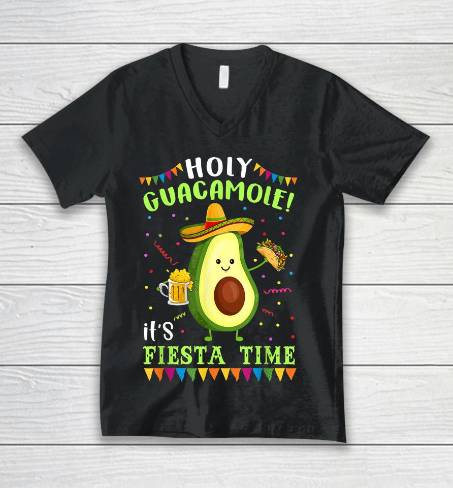 Holy Guacamole It's Fiesta Time Unisex V-Neck T-Shirt