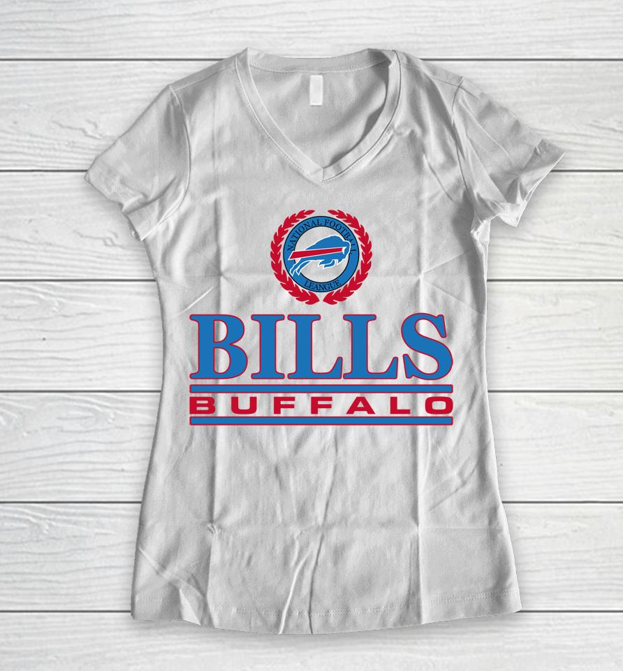 Homage Buffalo Bills Crest Nfl Women V-Neck T-Shirt