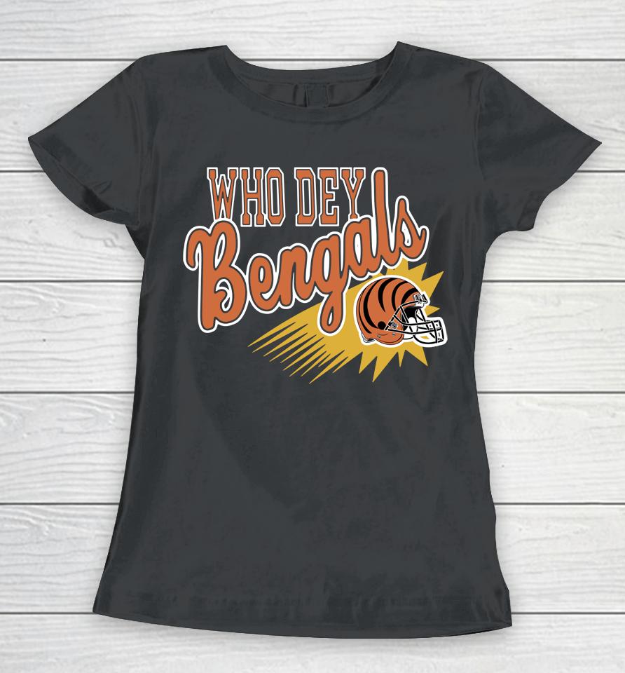 Homage Cincinnati Bengals Who Dey Black Women T-Shirt