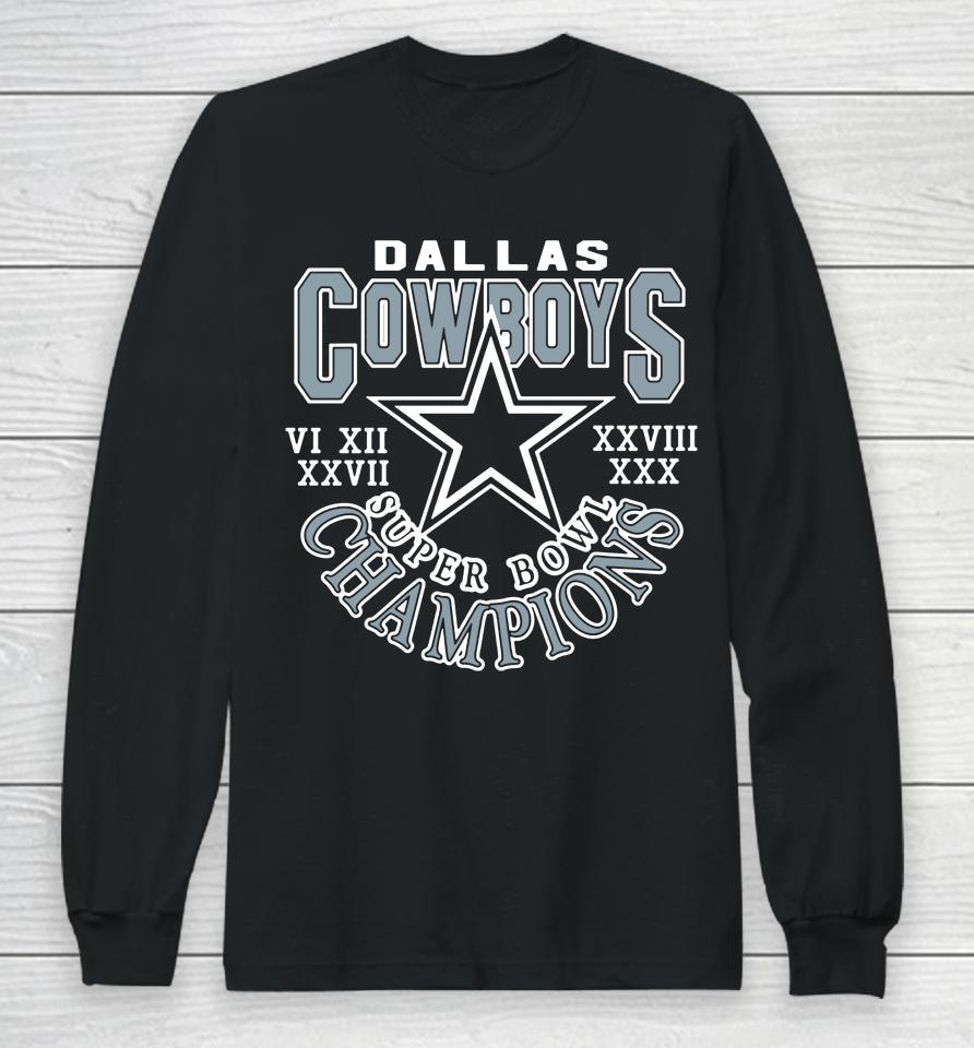Homage Dallas Cowboys 5 Time Super Bowl Champions Long Sleeve T-Shirt