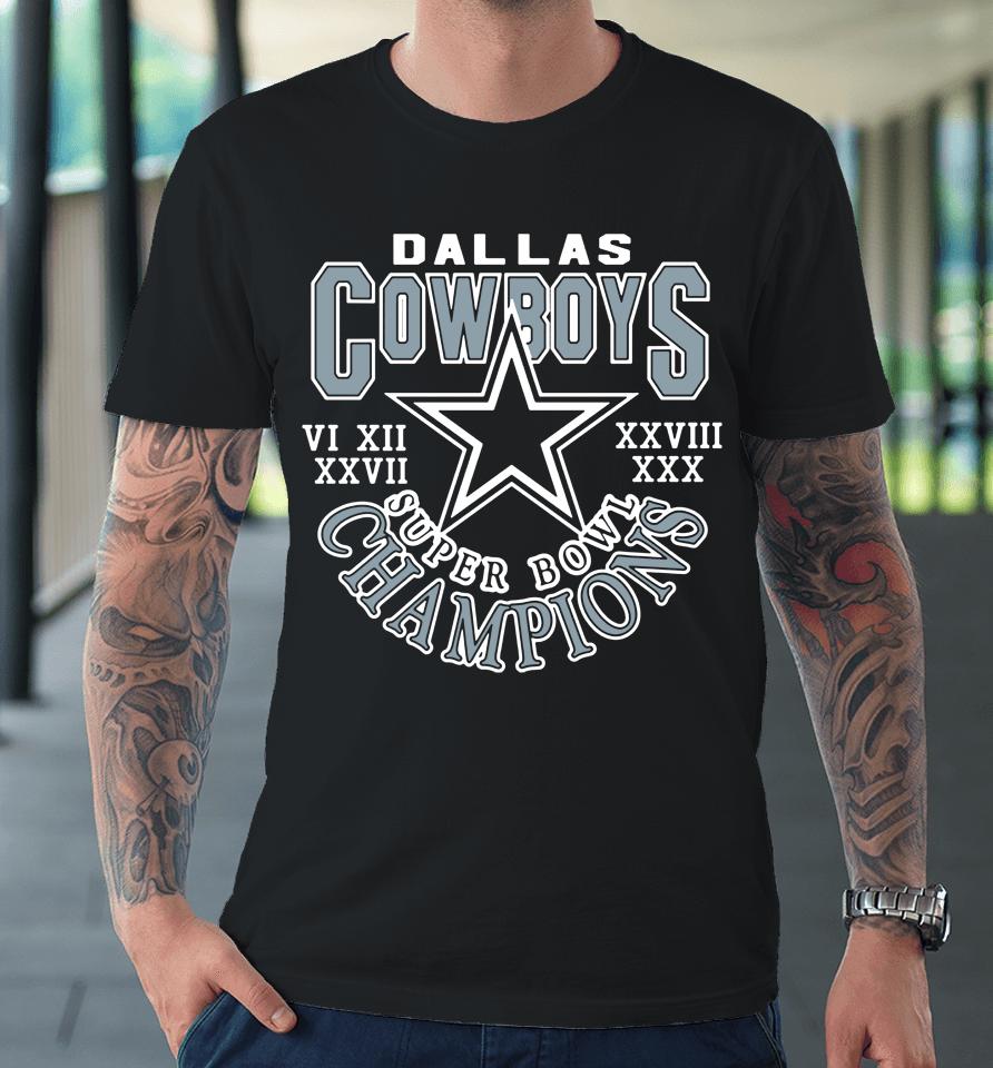 Homage Dallas Cowboys 5 Time Super Bowl Champions Premium T-Shirt