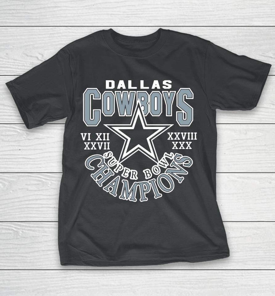 Homage Dallas Cowboys 5 Time Super Bowl Champions T-Shirt