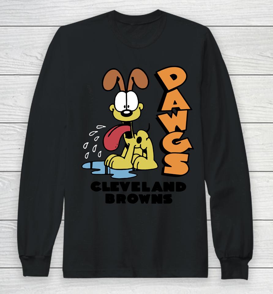 Homage Garfield Odie X Cleveland Browns Long Sleeve T-Shirt