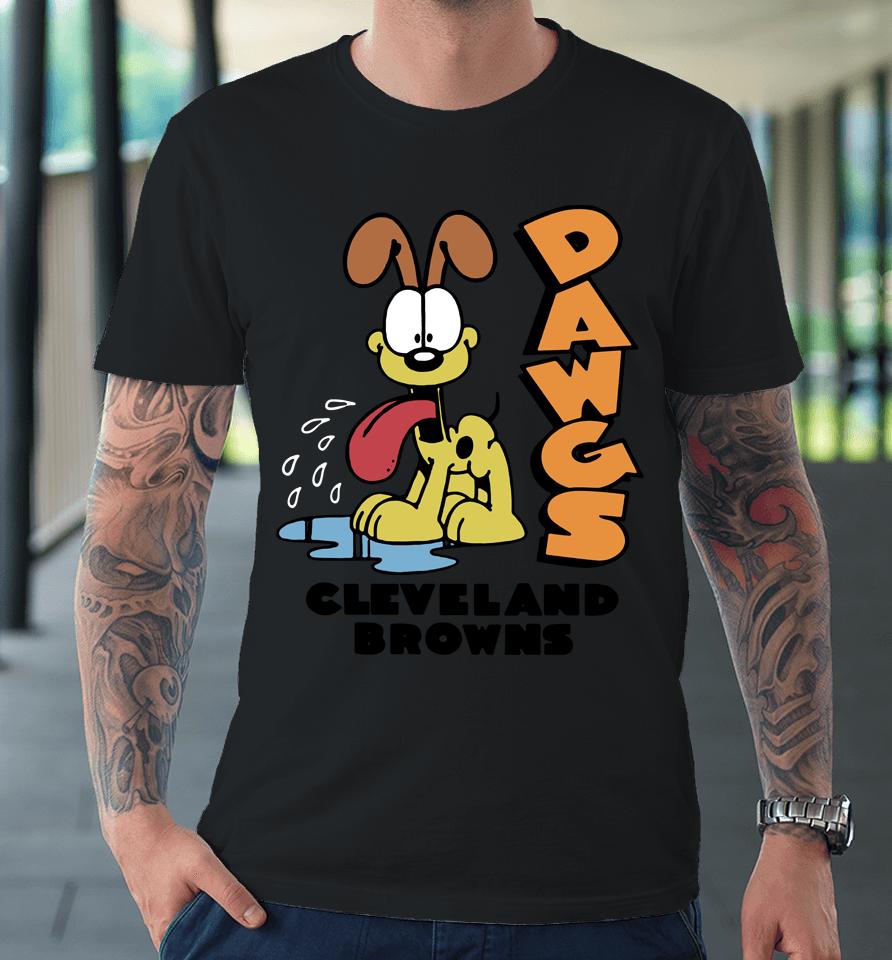 Homage Garfield Odie X Cleveland Browns Premium T-Shirt