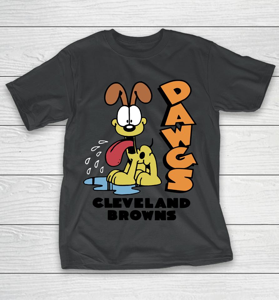 Homage Garfield Odie X Cleveland Browns T-Shirt