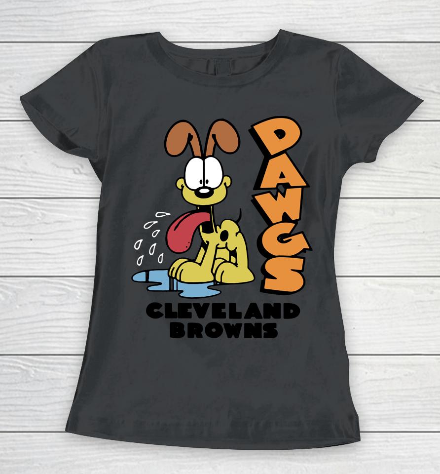 Homage Garfield Odie X Cleveland Browns Women T-Shirt