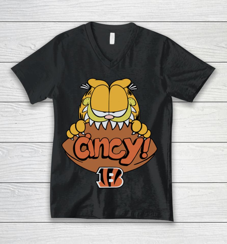 Homage Garfield X Cincinnati Bengals Unisex V-Neck T-Shirt