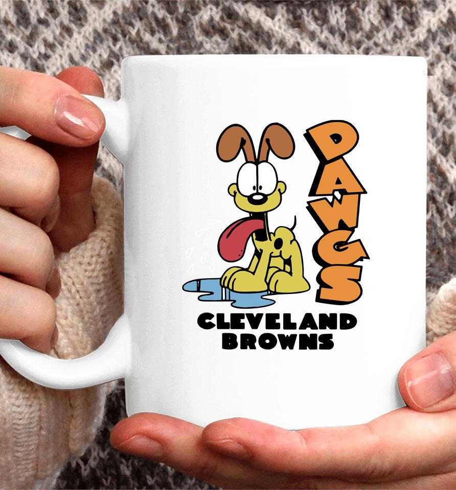 Homage Grey Garfield Odie X Cleveland Browns Coffee Mug