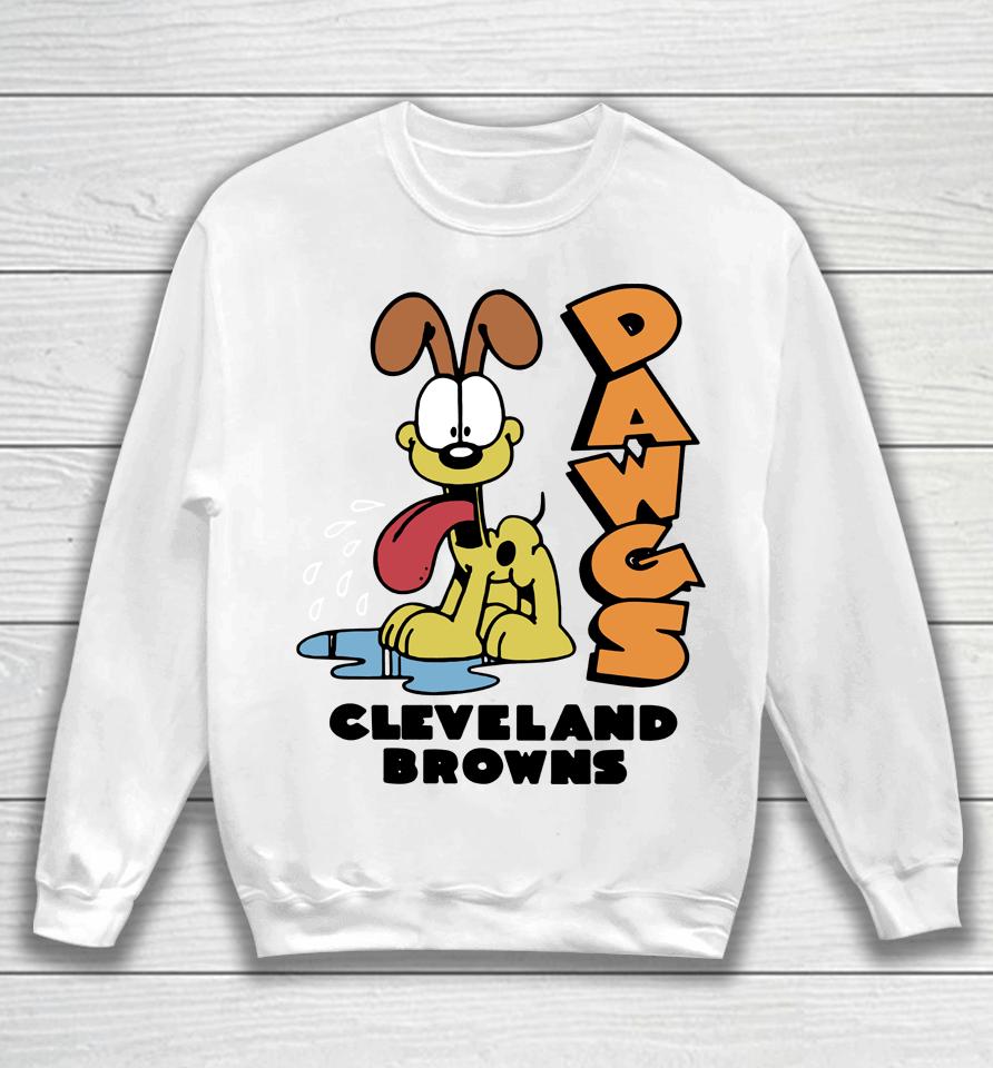 Homage Grey Garfield Odie X Cleveland Browns Sweatshirt