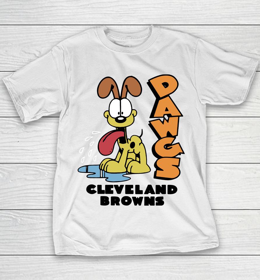 Homage Grey Garfield Odie X Cleveland Browns Youth T-Shirt