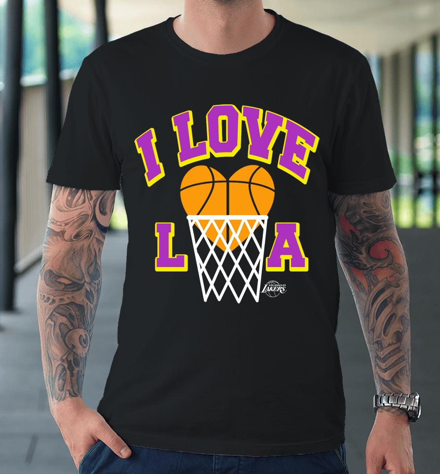 Homage Los Angeles Lakers Hometown I Love La Premium T-Shirt