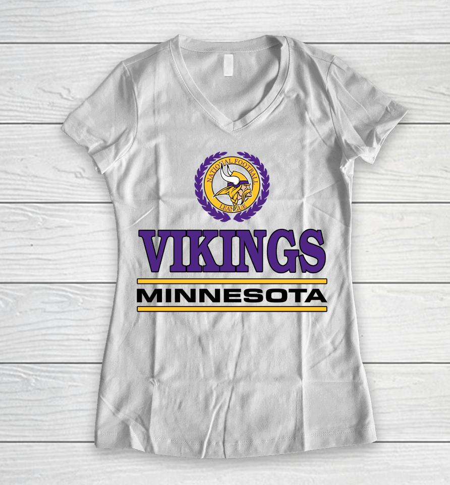 Homage Minnesota Vikings Crest Women V-Neck T-Shirt
