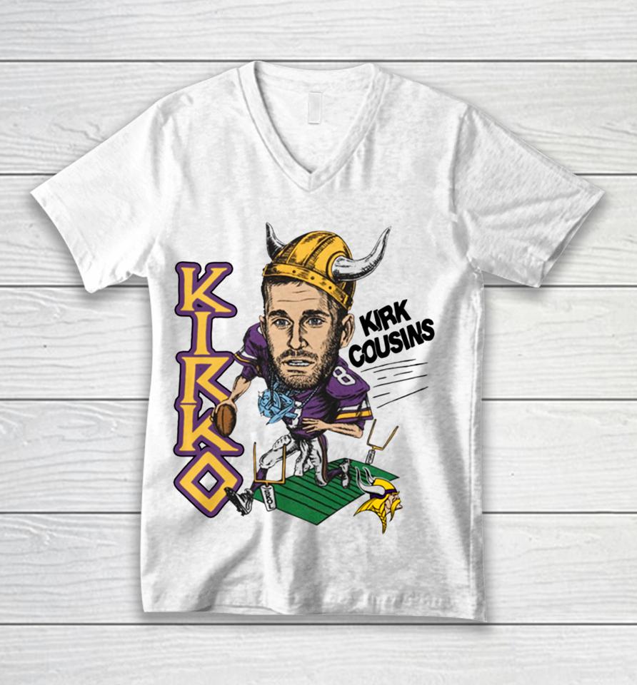 Homage Minnesota Vikings Kirk Cousins Unisex V-Neck T-Shirt