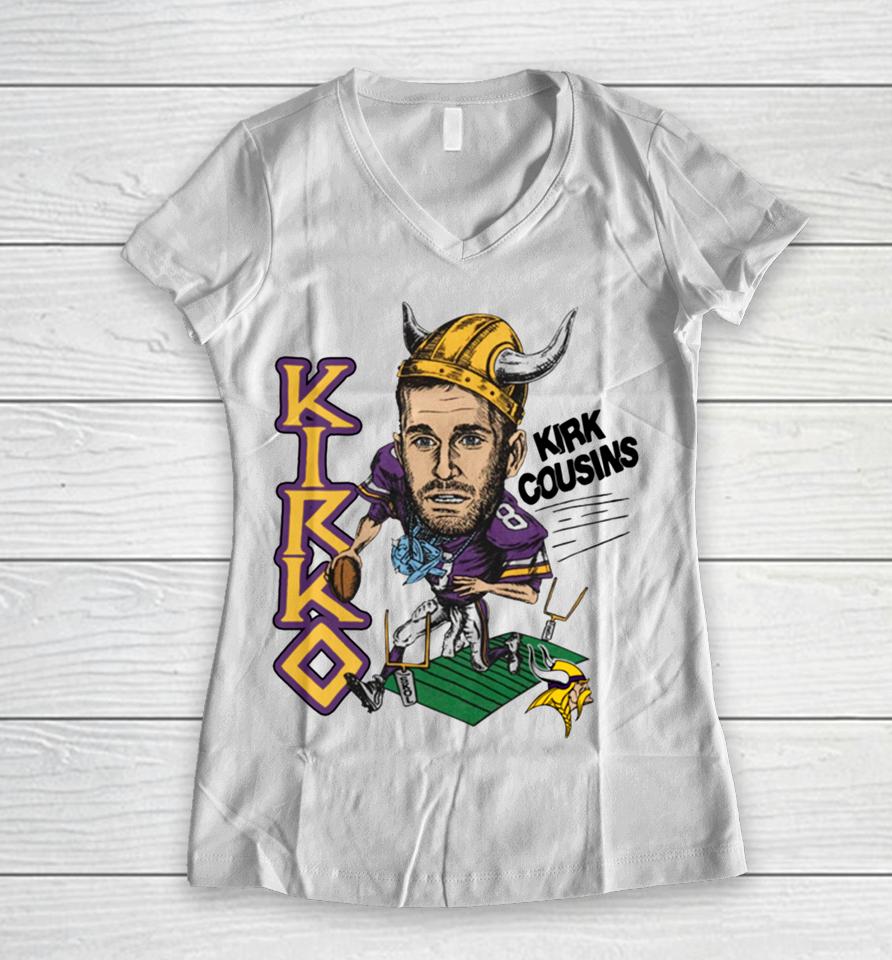Homage Minnesota Vikings Kirk Cousins Women V-Neck T-Shirt