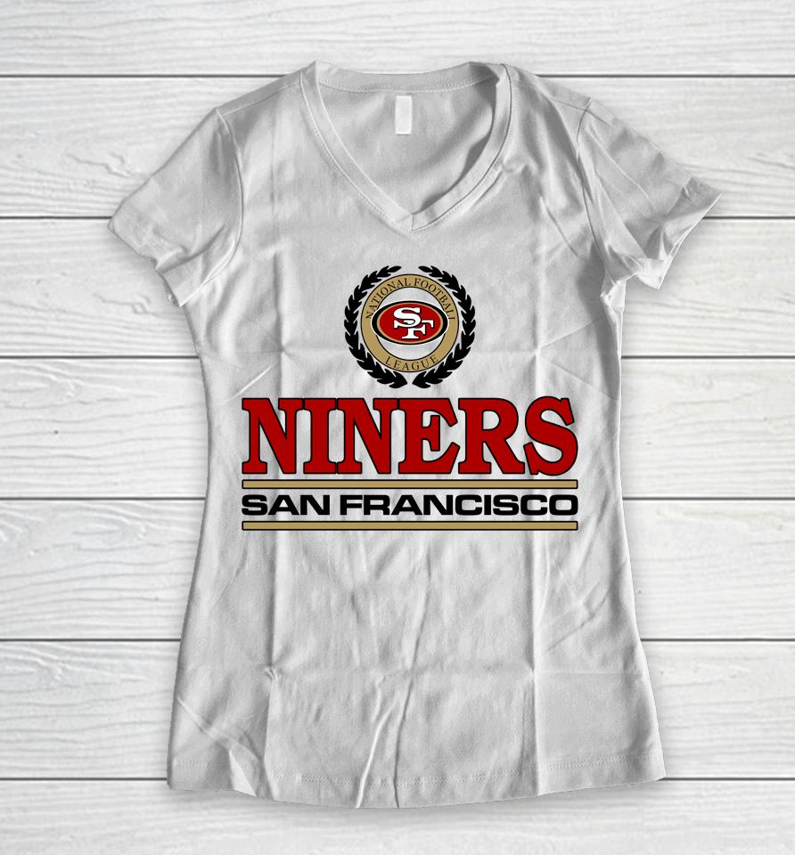 Homage Ncaa San Francisco 49Ers Crest Women V-Neck T-Shirt