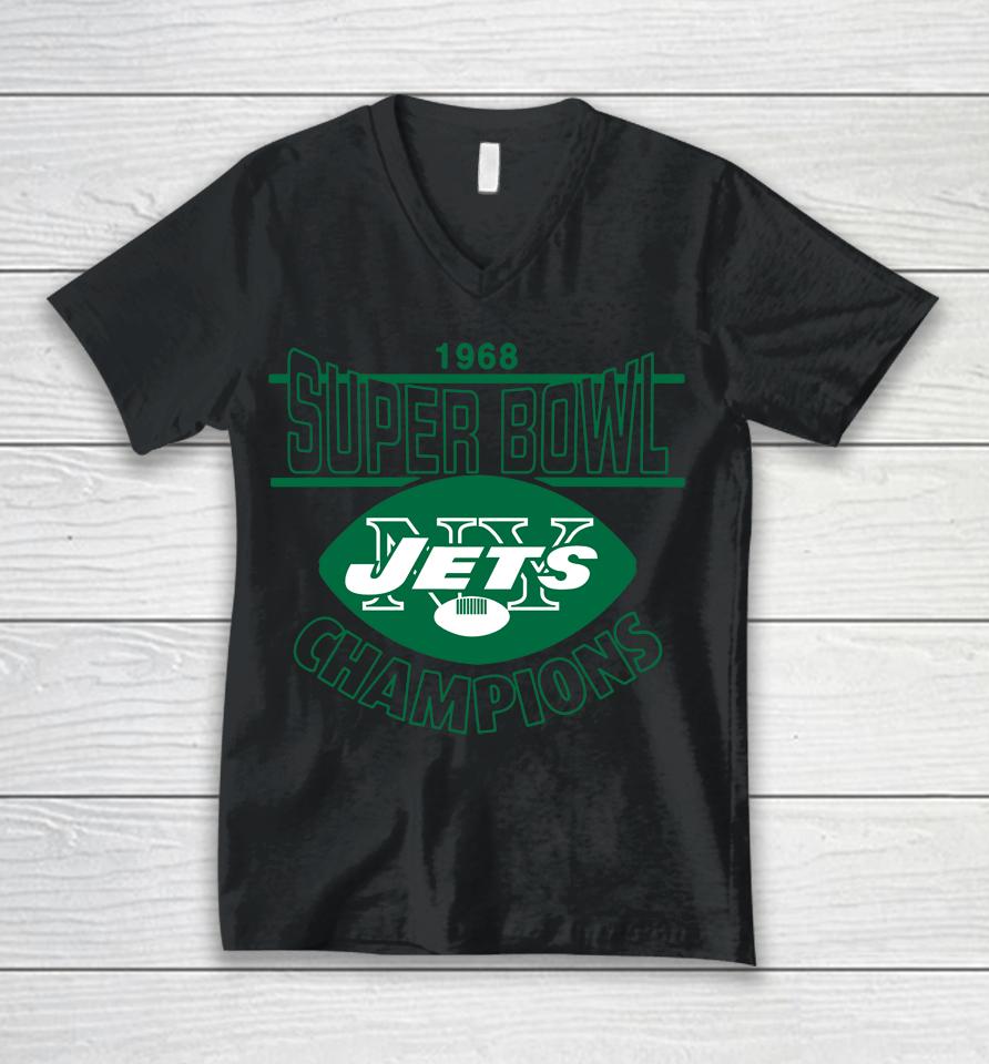 Homage New Yorks Jets Super Bowl Iii Champs Unisex V-Neck T-Shirt