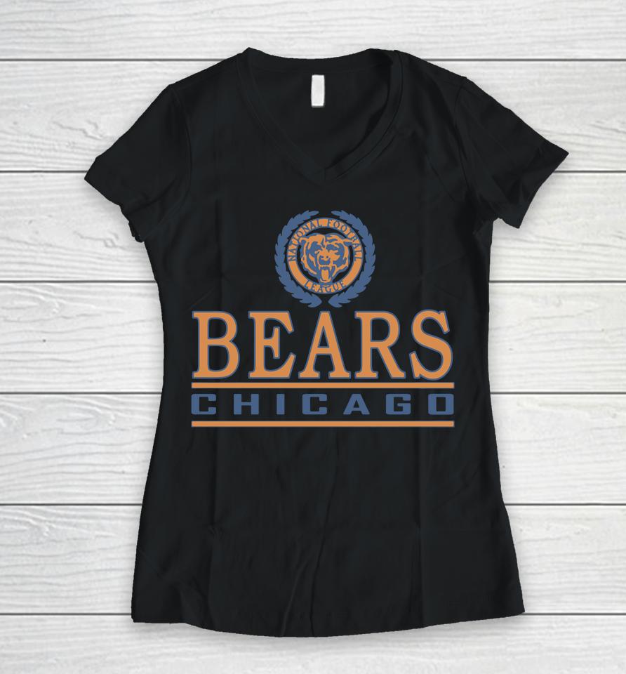 Homage Nfl Chicago Bears Crest Women V-Neck T-Shirt