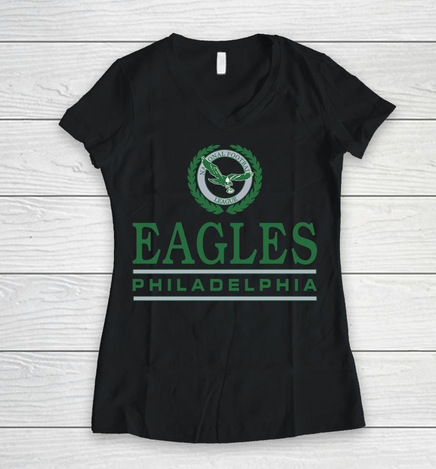 Homage Nfl Philadelphia Eagles Crest Women V-Neck T-Shirt