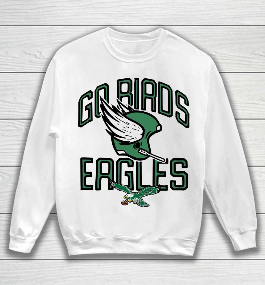 Homage Nfl Philadelphia Eagles Go Birds Hetmet Logo Sweatshirt